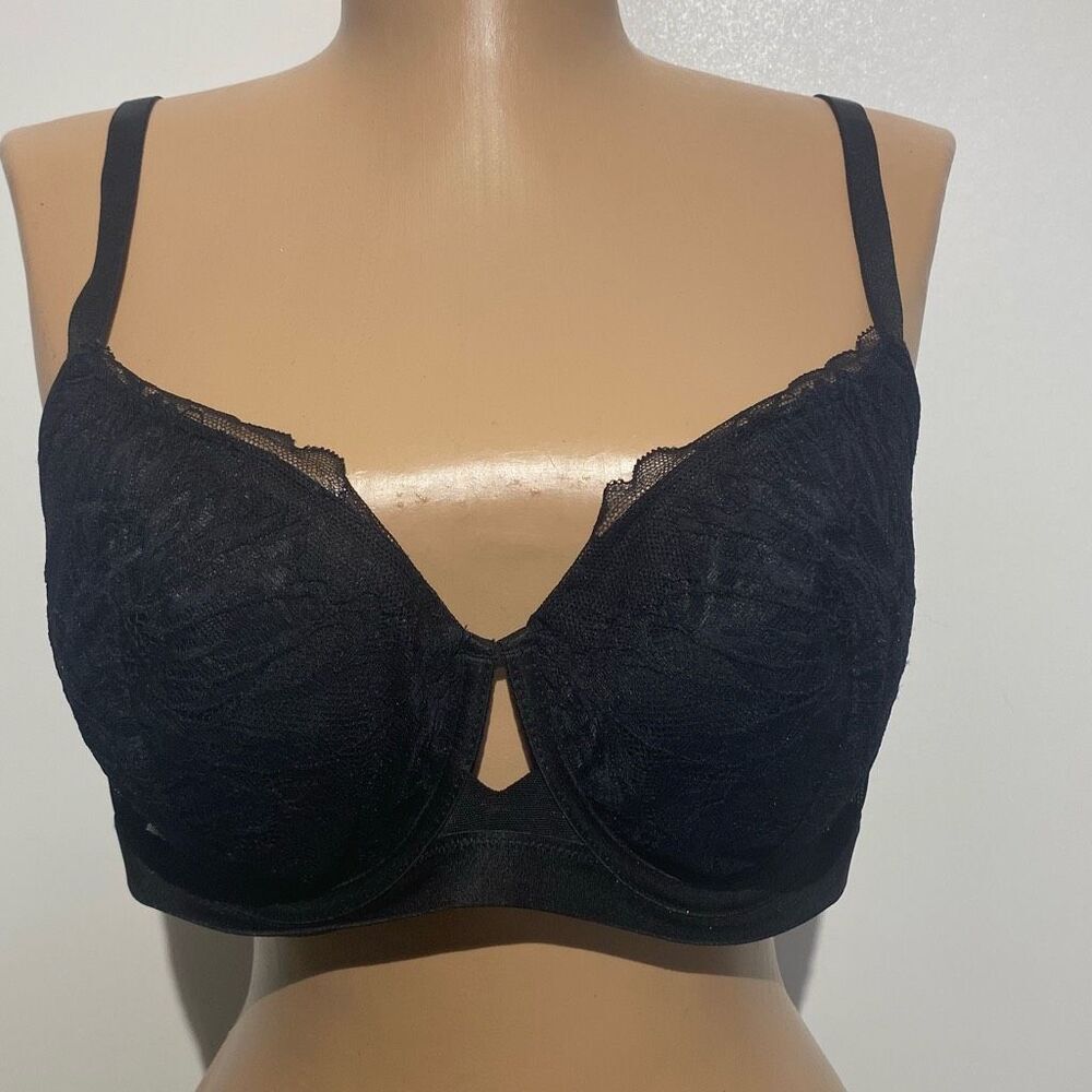 Soma Women's Black Lightly Lined Perfect Coverage Lace Bra Size 38C